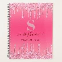 Girl Pink Sparkle Glitzer Monogram