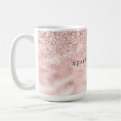 Girl Pink Sparkle Glitzer personalisiert Kaffeetasse (Links)
