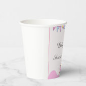 Girl Pink Stork Baby Shooting Cup Pappbecher (Rechts)