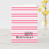 Girl Pink Stripes Birthday Karte (Gelbe Blume)