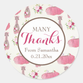 Girl Pink Tutu Babydusche Runder Aufkleber