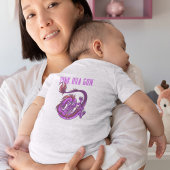 Girl Pink und Pink Dra Gon - Comic Style Dragon Baby Strampler