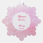 Girl-Pink-Urlaubsrahmen Ornament Karte (Rückseite)