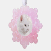 Girl-Pink-Urlaubsrahmen Ornament Karte (Linke Ecke)