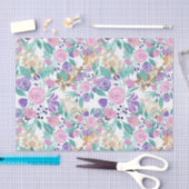 Girl Pink Violet Lila Gold Aquarellfarben Blume Seidenpapier (Handwerk)