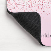Girl Pink Watercolor Glitzy Sparkle Glitzer Mousepad (Ecke)