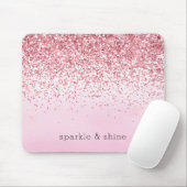 Girl Pink Watercolor Glitzy Sparkle Glitzer Mousepad (Mit Mouse)