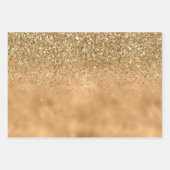 Girl Pink Watercolor Gold Glitzer Geschenkpapier Set (Vorderseite 3)