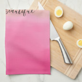 Girl Pink Watercolor Gold Glitzer Geschirrtuch (Viertel Falte)