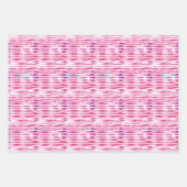 Girl Pink White Black Stripes Geschenkpapier Set (Vorderseite 3)