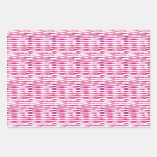 Girl Pink White Black Stripes Geschenkpapier Set (Vorderseite 3)