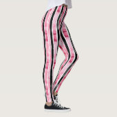 Girl Pink White Black Stripes Leggings (Rechts)