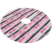 Girl Pink White Black Stripes Polyester Weihnachtsbaumdecke (Schrägansicht)