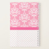 Girl Pink & White Damask Notizblock (Rückseite)