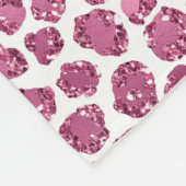 Girl Pink White Glam Glitzer Leopard Print Fleecedecke (Ecke)