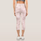 Girl Pink White Glam Leopard Print Capri Leggings (Rückseite)