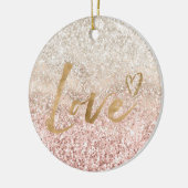Girl Pink White Glitz Glitzer Liebe Keramik Ornament (Links)