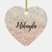 Girl Pink White Glitz Glitzer Name Keramik Ornament (Vorne)