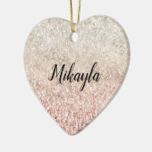 Girl Pink White Glitz Glitzer Name Keramik Ornament (Links)