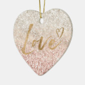 Girl Pink White Gold Glitz Glitzer Liebe Keramik Ornament (Links)