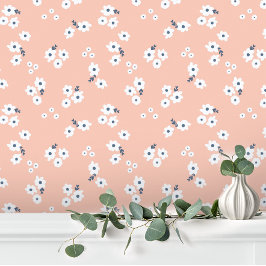 Girl Pink White Niedlich Baby Floral Tapete