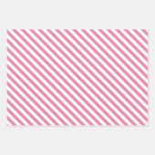 Girl Pink White Stripes Geburtstagsgeschenk Geschenkpapier Set (Vorderseite 3)