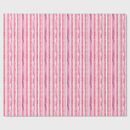 Girl Pink White Stripes Geschenkpapier (Flach)