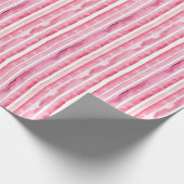 Girl Pink White Stripes Geschenkpapier (Ecke)