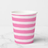 Girl Pink White Stripes Pappbecher (Rückseite)