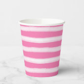 Girl Pink White Stripes Pappbecher (Links)