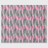 Girl Pink White Zebra Streifen Geschenkpapier (Flach)