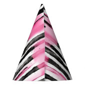 Girl Pink White Zebra Streifen Partyhütchen (Rückseite)