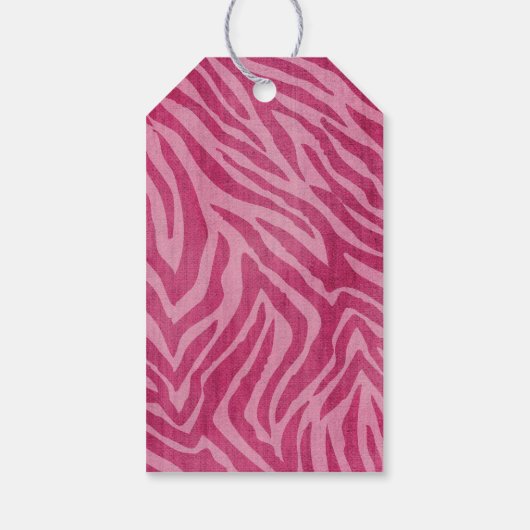 Girl Pink Zebra Animal Print Geschenkanhänger (Rückseite)