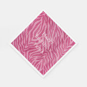 Girl Pink Zebra Animal Print Serviette (Ecke)