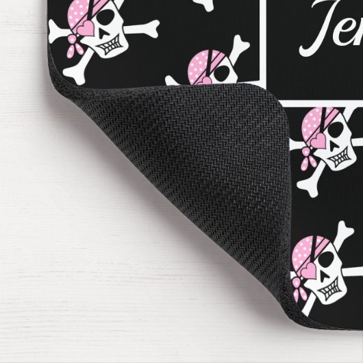 Girl Pirat Skull and Crossbones Mouse Pad Mousepad (Ecke)