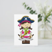 Girl Pirate Captain Postcard Postkarte (Stehend Vorderseite)