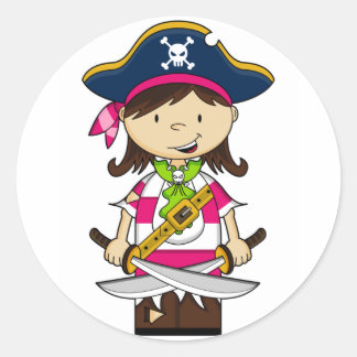 Girl Pirate Captain Sticker