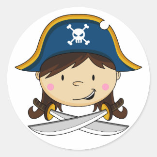 Girl Pirate Captain Sticker