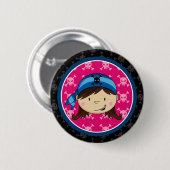 Girl Pirate Crewman Button Badge (Vorne & Hinten)