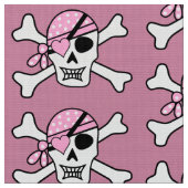 Girl Pirate Skull and Bones Pink Stoff (Nahaufnahme)