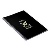 Girl Pirate Skull Crossbones Black Notebook Notizblock (Rechte Seite)