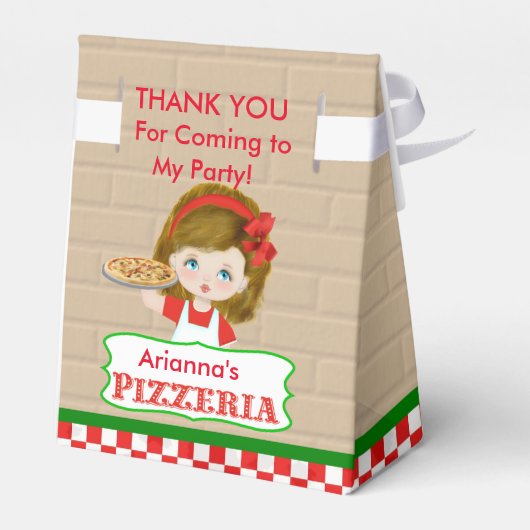 Girl Pizza Gastgeschenk Box Geschenkschachtel (Rückseite)