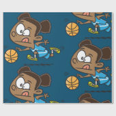 Girl Playing Basketball Geschenkpapier (Flach)