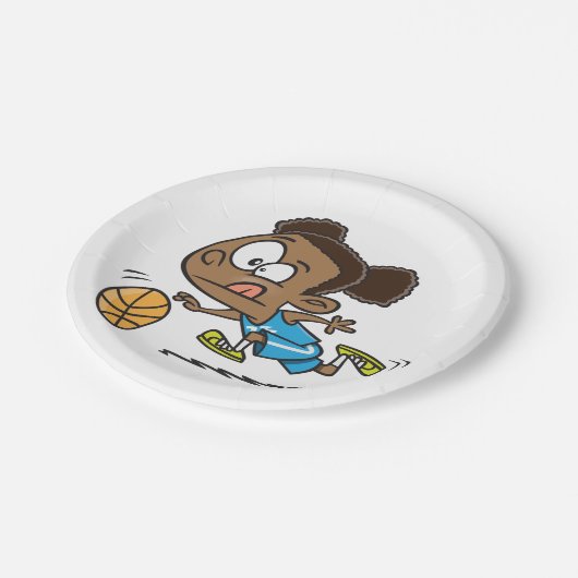 Girl Playing Basketball Paper Teller (Schrägansicht)
