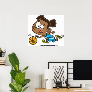 Girl Playing Basketball Poster