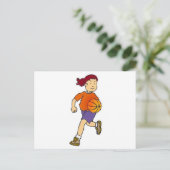 Girl Playing Basketball Postkarte (Stehend Vorderseite)