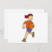 Girl Playing Basketball Postkarte (Vorne/Hinten)