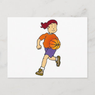 Girl Playing Basketball Postkarte