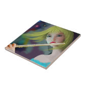 Girl Playing Flute 2 Fliese (Seite)