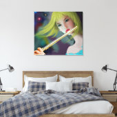 Girl Playing Flute 2 Leinwanddruck (Insitu (Schlafzimmer))
